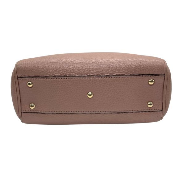 GUCCI Pink Leather Bamboo Shoulder Bag - Picture 9 of 16